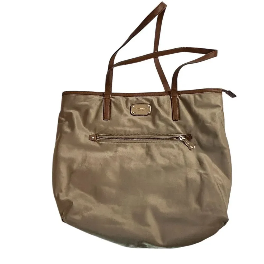 Michael Kors Kempton Nylon Large Pocket Tote Bag Neutral Women's Casual FLAWED‎ - Picture 8 of 16